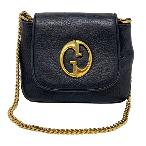 1973 leather handbag Gucci Black in Leather 